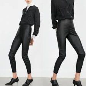 Zara Faux Leather Pants M